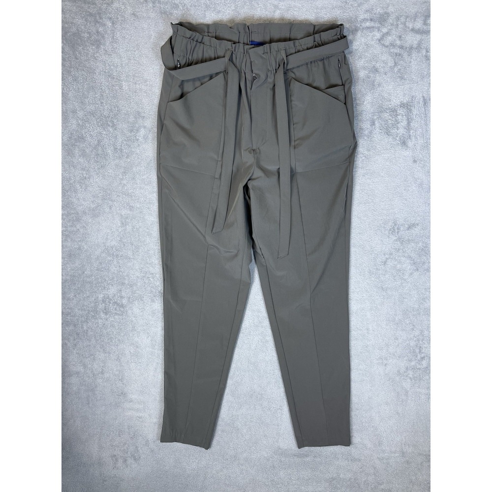 Modern Ambition Womens Pants Medium Gray Delightfully‎ Technical Paperbag Belt